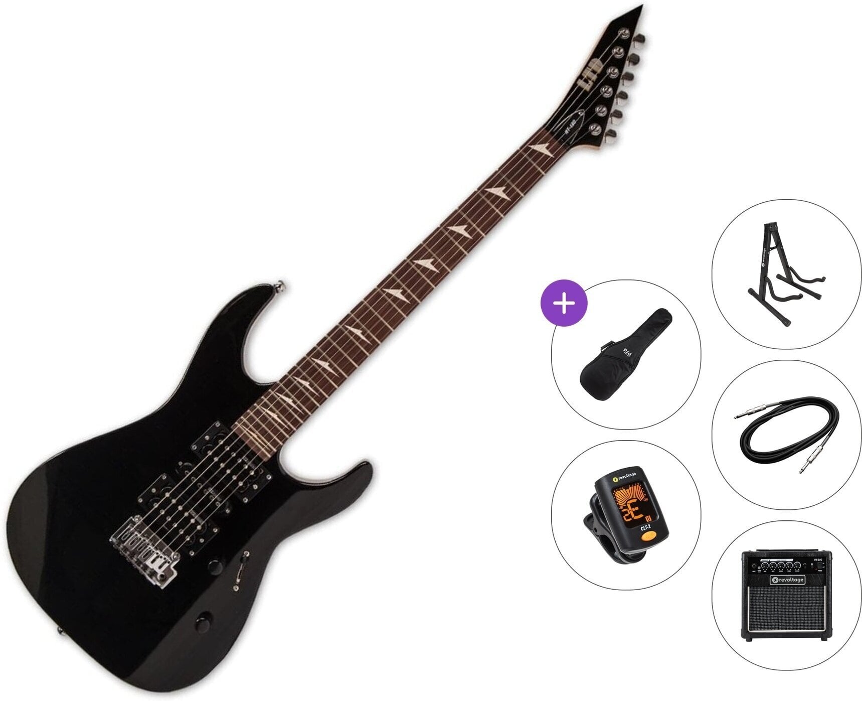 Elektrikitarr ESP LTD MT-130 Premium SET Black Elektrikitarr