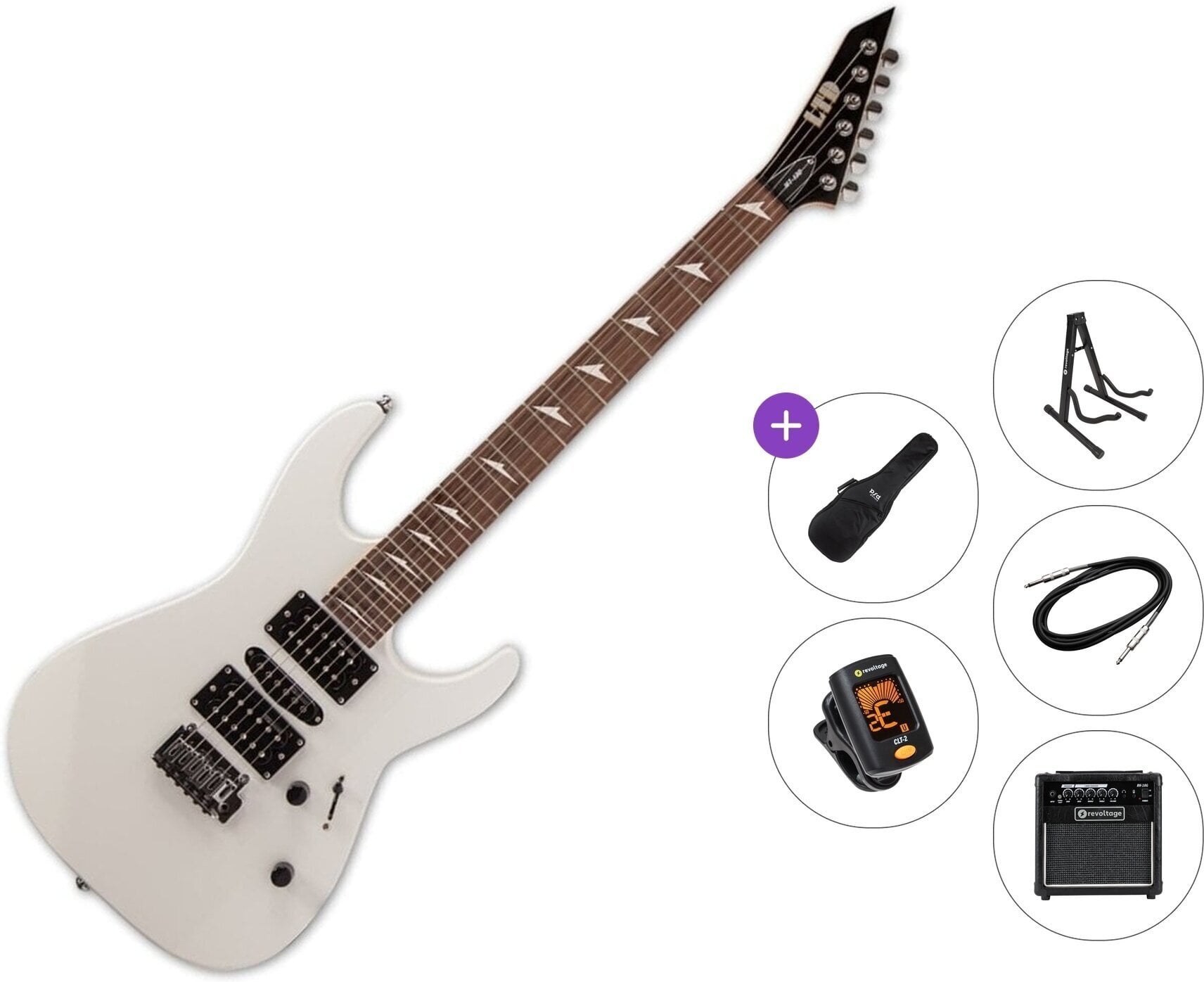 Elektrikitarr ESP LTD MT-130 Premium SET Snow White Elektrikitarr