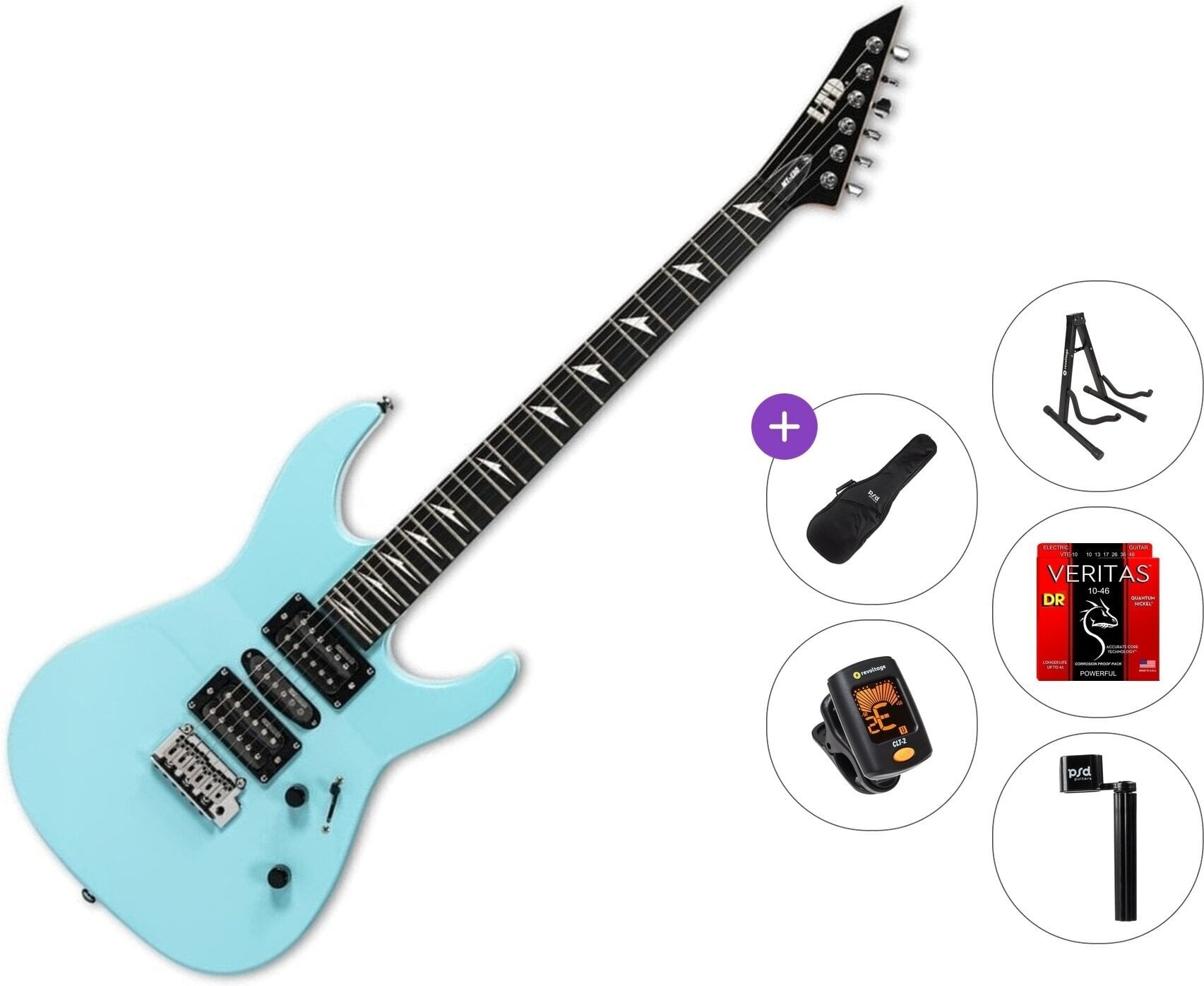 Elektromos gitár ESP LTD MT-130 Standard SET Sky Blue Elektromos gitár