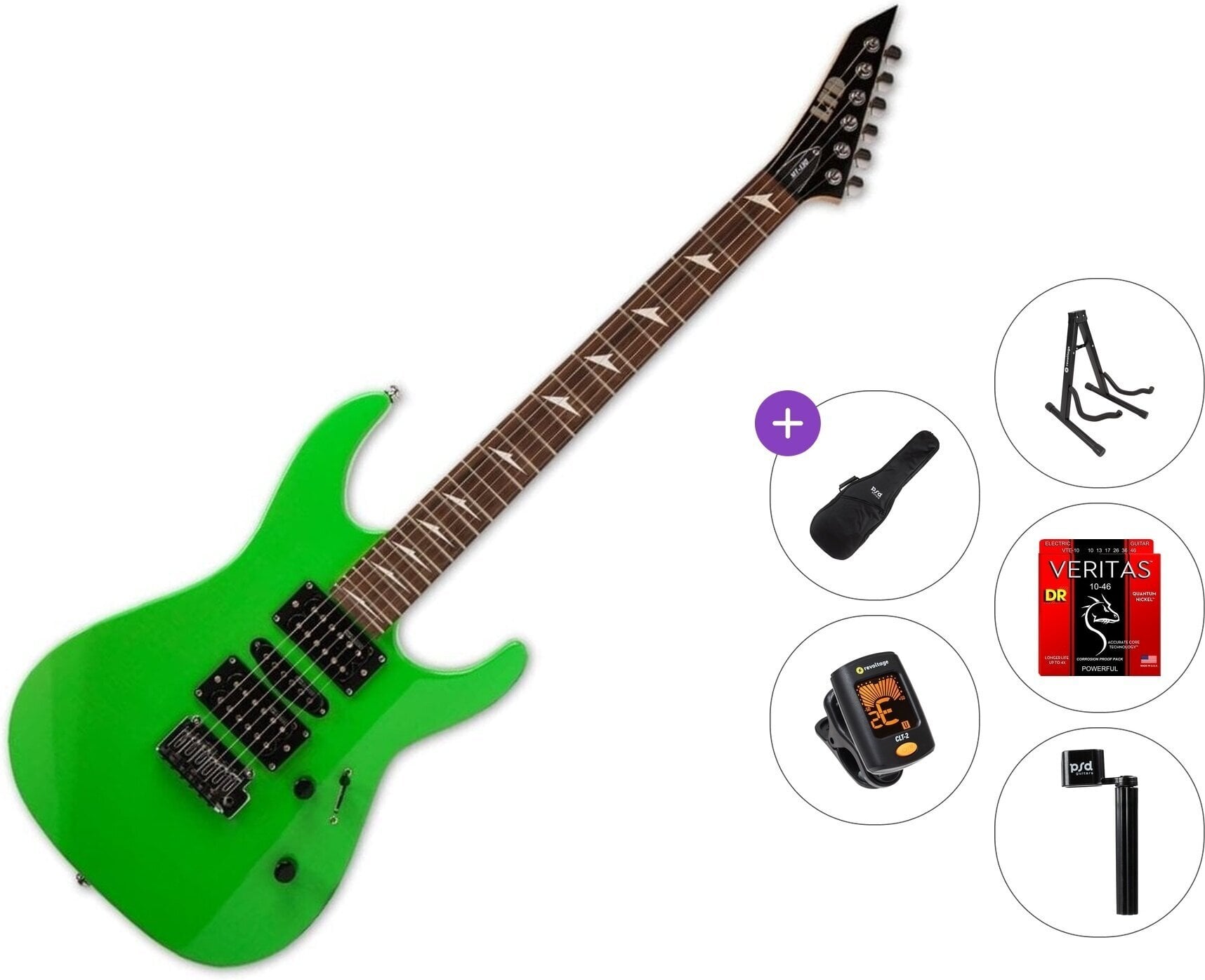 Chitarra Elettrica ESP LTD MT-130 Standard SET Neon Green Chitarra Elettrica
