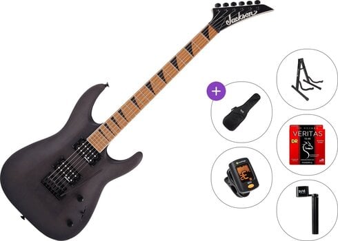 Chitarra Elettrica Jackson JS Series Dinky Arch Top JS24 DKAM Caramelized MN Standard SET Black Satin Chitarra Elettrica - 1