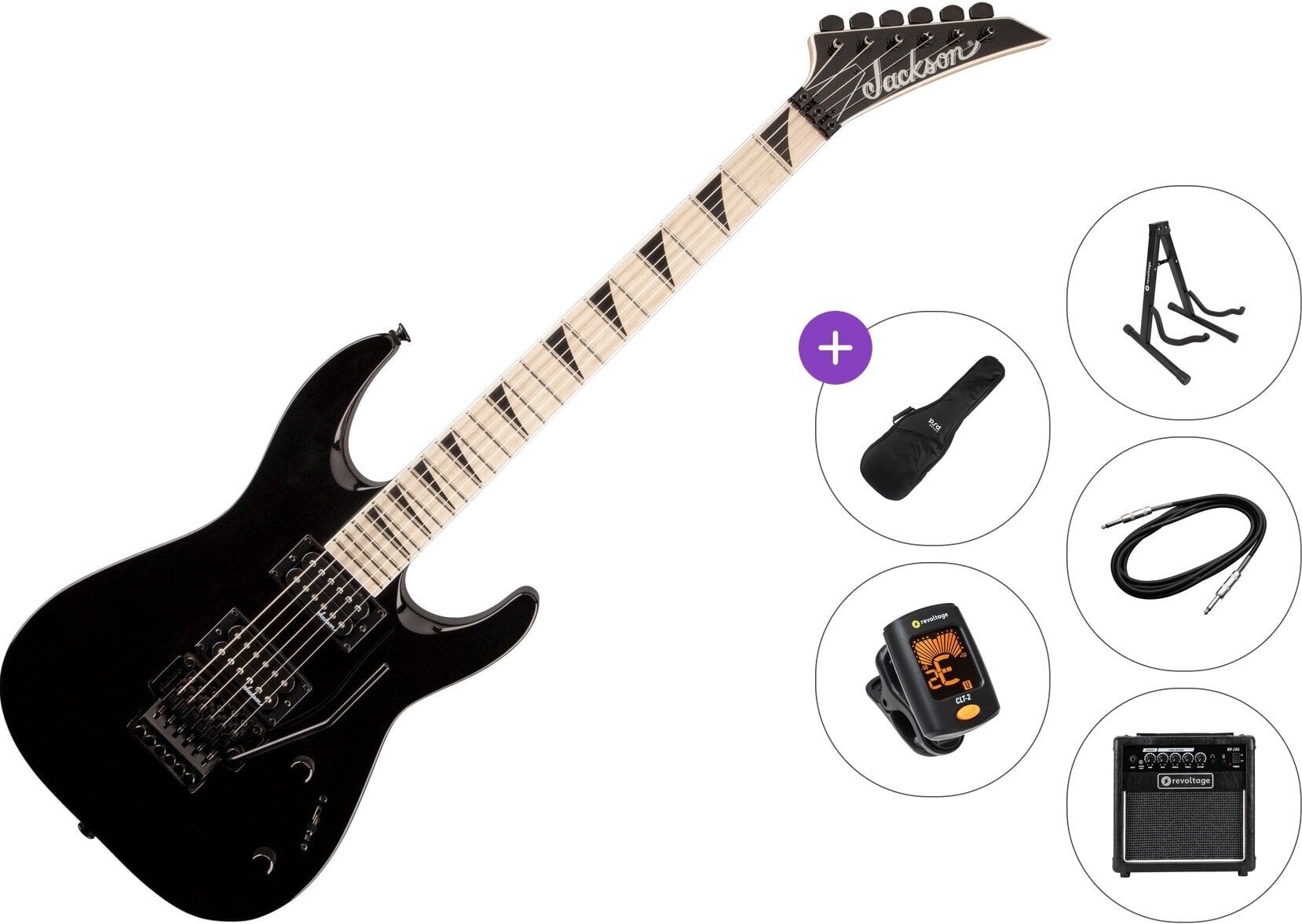 Chitarra Elettrica Jackson S32 DKA-M Dinky Premium SET Black Chitarra Elettrica