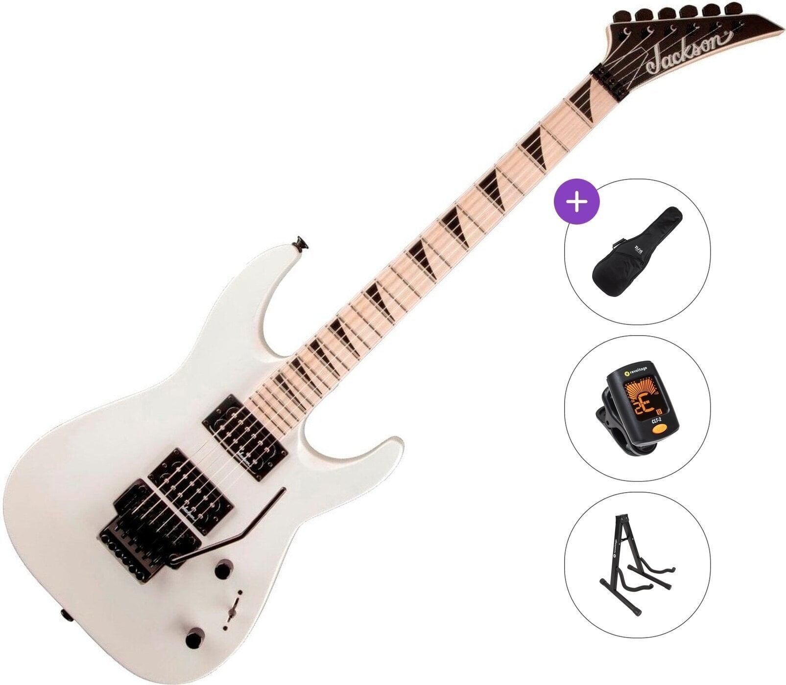 Chitarra Elettrica Jackson JS32 DKA-M Dinky Basic SET Snow White Chitarra Elettrica