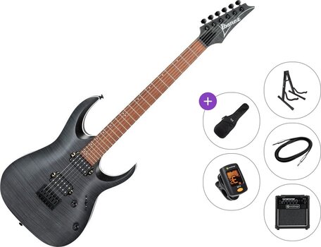 Elektrische gitaar Ibanez RGA42FM-TGF Premium SET Transparent Gray Flat Elektrische gitaar - 1