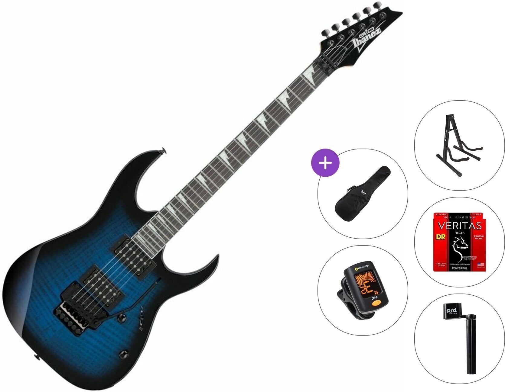 Električna gitara Ibanez GRG320FA-TBS Standard SET Transparent Blue Sunburst Električna gitara