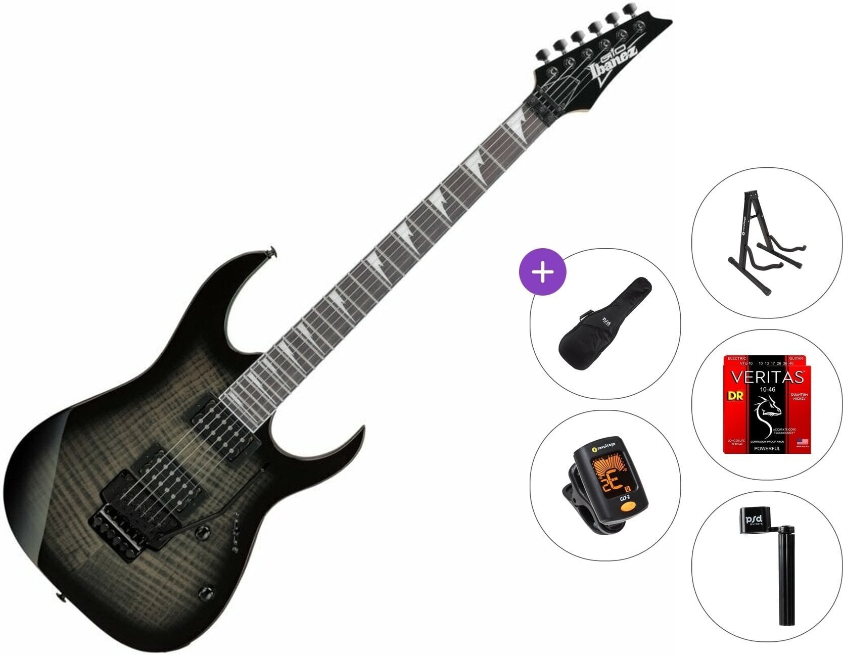 Elektrikitarr Ibanez GRG320FA-TKS Standard SET Transparent Black Sunburst Elektrikitarr
