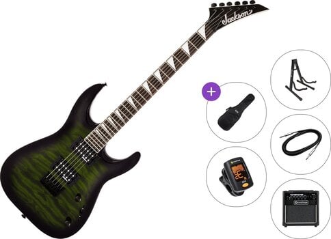 Chitarra Elettrica Jackson JS Series Dinky Arch Top JS32Q DKA HT AH Premium SET Transparent Green Burst Chitarra Elettrica - 1