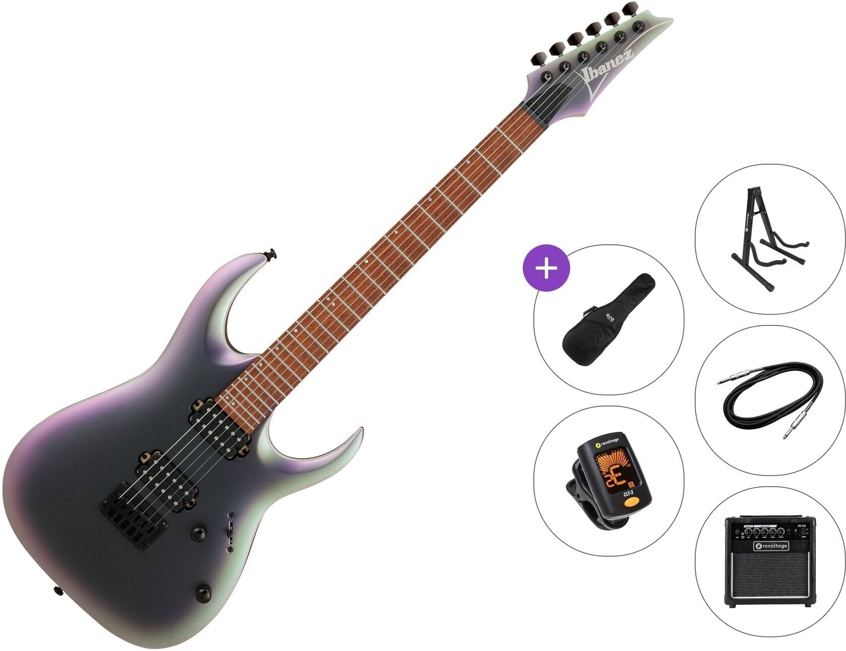 Elektrikitarr Ibanez RGA42EX-BAM Premium SET Black Aurora Burst Matte Elektrikitarr