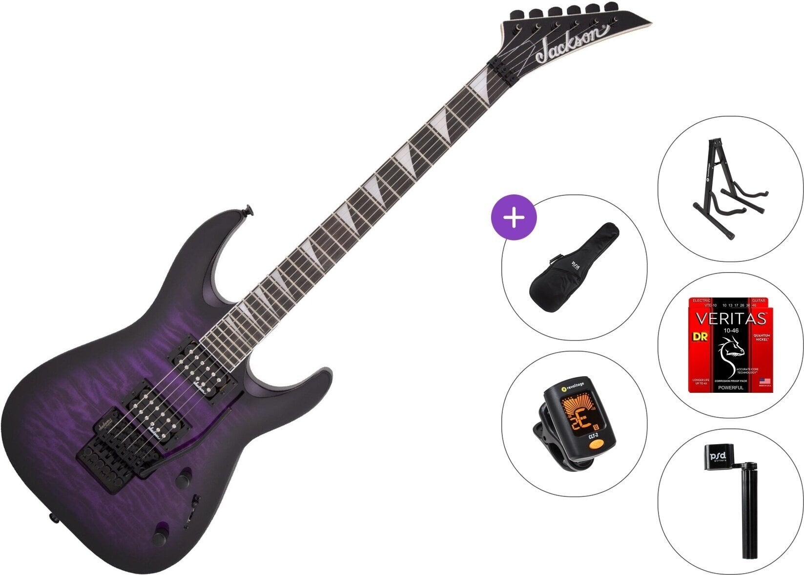 Elektrikitarr Jackson JS32Q DKA AH Standard SET Transparent Purple Burst Elektrikitarr