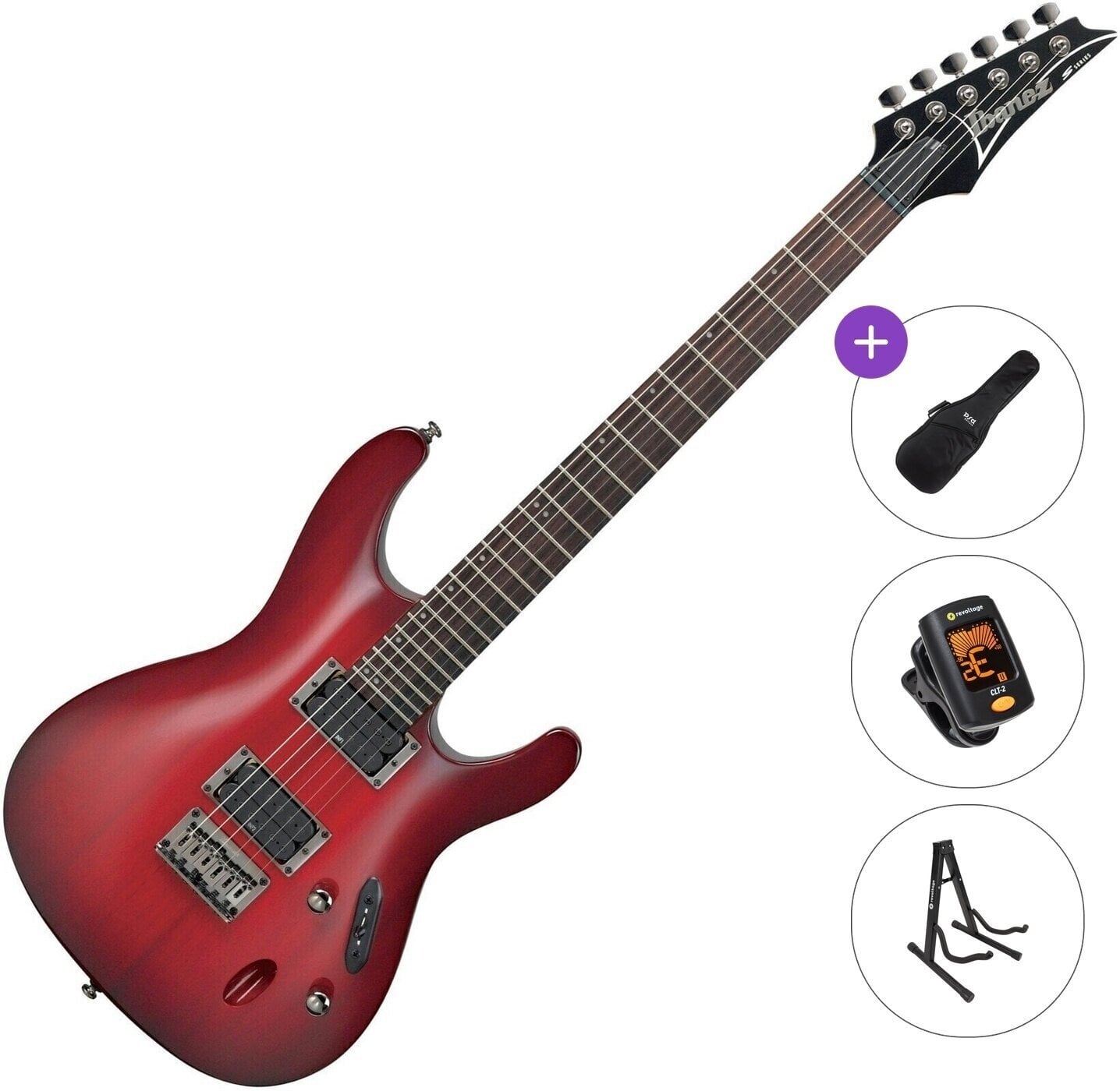 Elektrikitarr Ibanez S521-BBS Basic SET Blackberry Sunburst Elektrikitarr