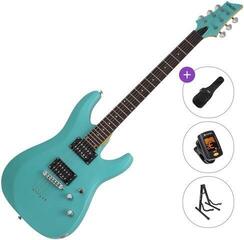 Elektromos gitár Schecter C-6 Deluxe Basic SET Satin Aqua Elektromos gitár