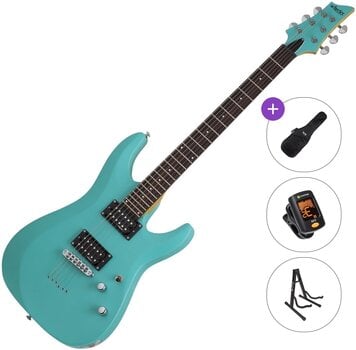 Elektrikitarr Schecter C-6 Deluxe Basic SET Satin Aqua Elektrikitarr - 1