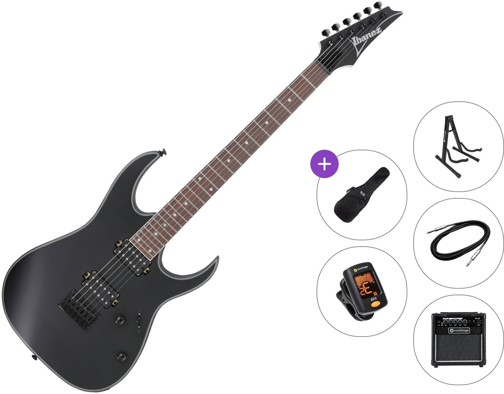 Elektrická kytara Ibanez RG421EX-BKF Premium SET Black Flat Elektrická kytara