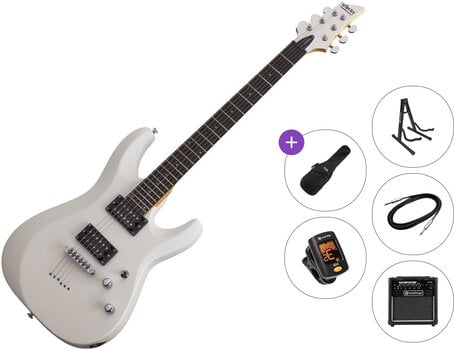 Elektromos gitár Schecter C-6 Deluxe Premium SET Satin White Elektromos gitár - 1