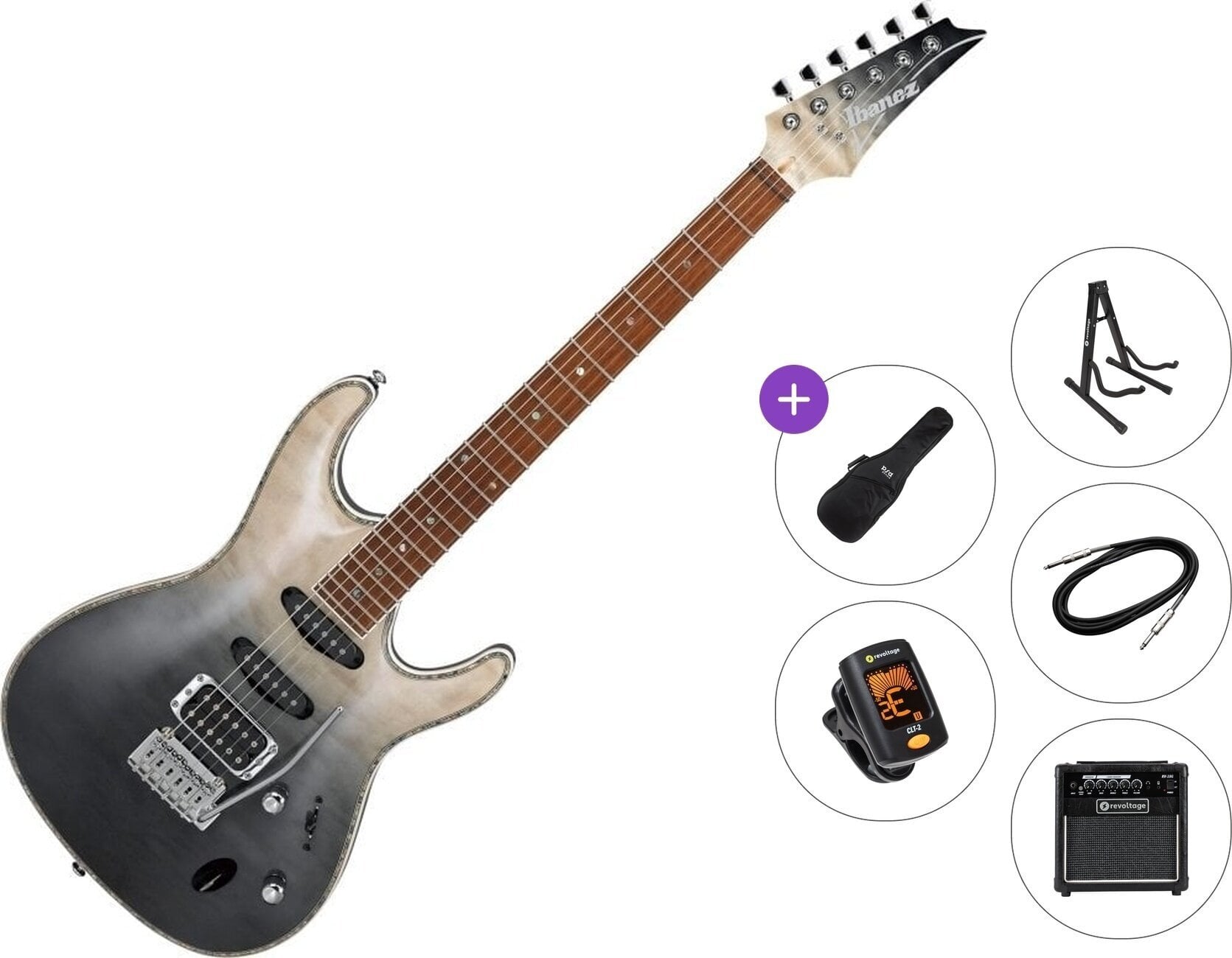 Elektrikitarr Ibanez SA360NQM-BMG Premium SET Black Mirage Gradation Elektrikitarr