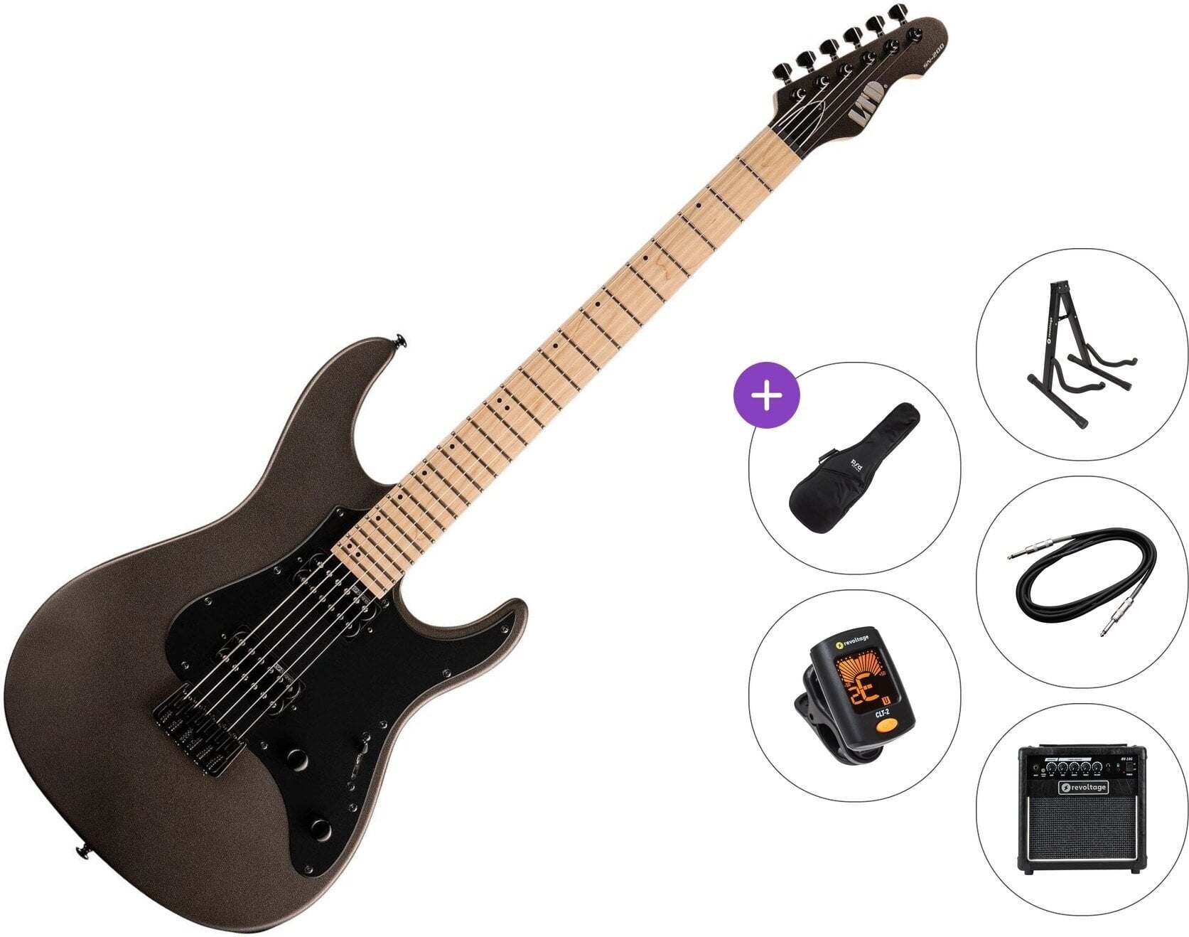Elektrisk guitar ESP LTD SN-200HT Premium SET Charcoal Metallic Elektrisk guitar