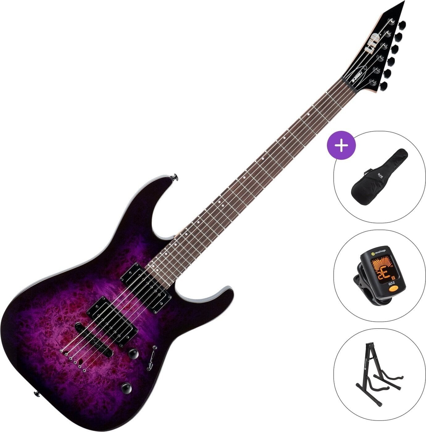Elektrikitarr ESP LTD M-200DX Basic SET Purple Burst Elektrikitarr