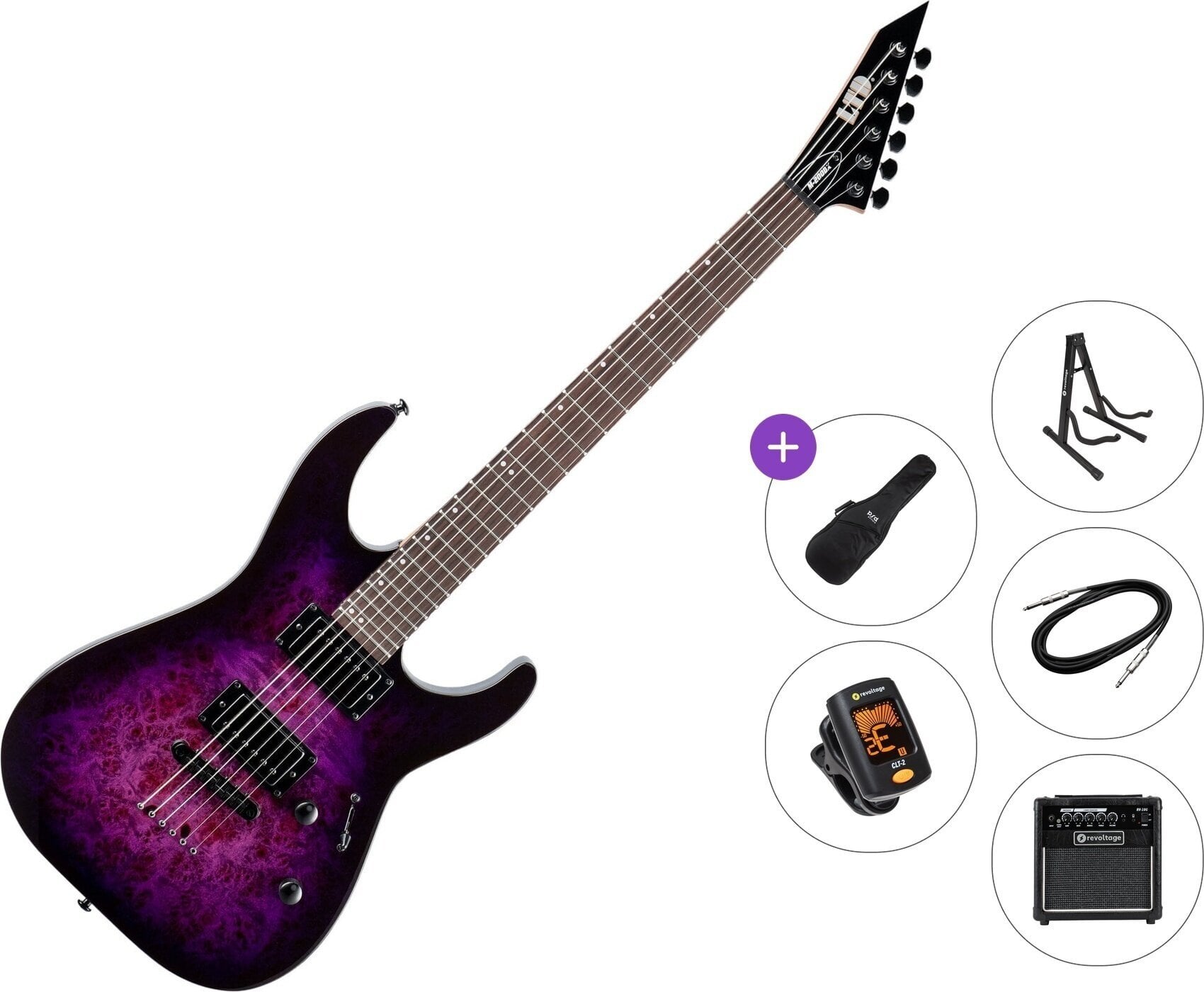Električna gitara ESP LTD M-200DX Premium SET Purple Burst Električna gitara