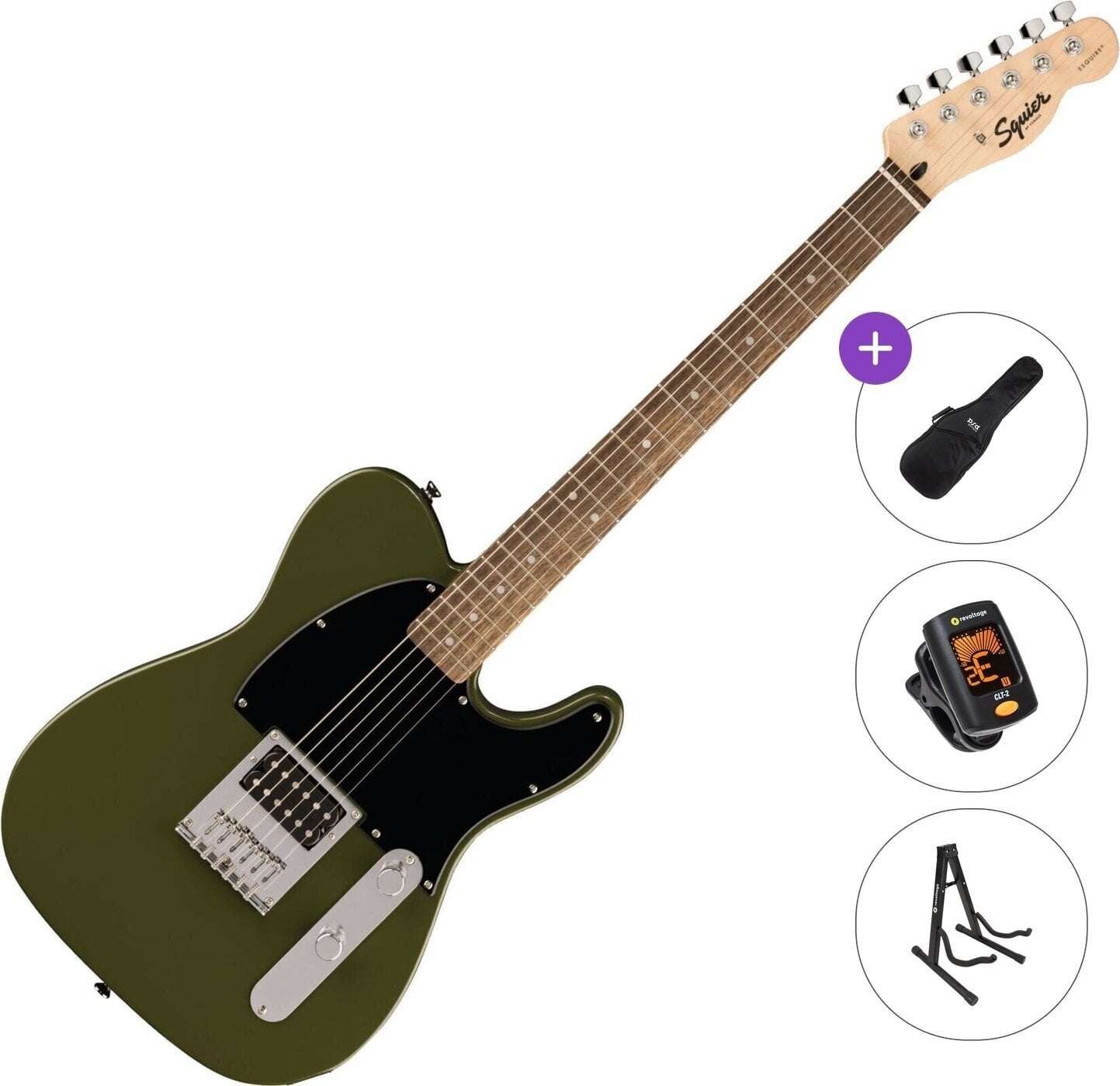 Guitarra electrica Fender Squier Sonic Esquire H LRL Basic SET Olive Guitarra electrica