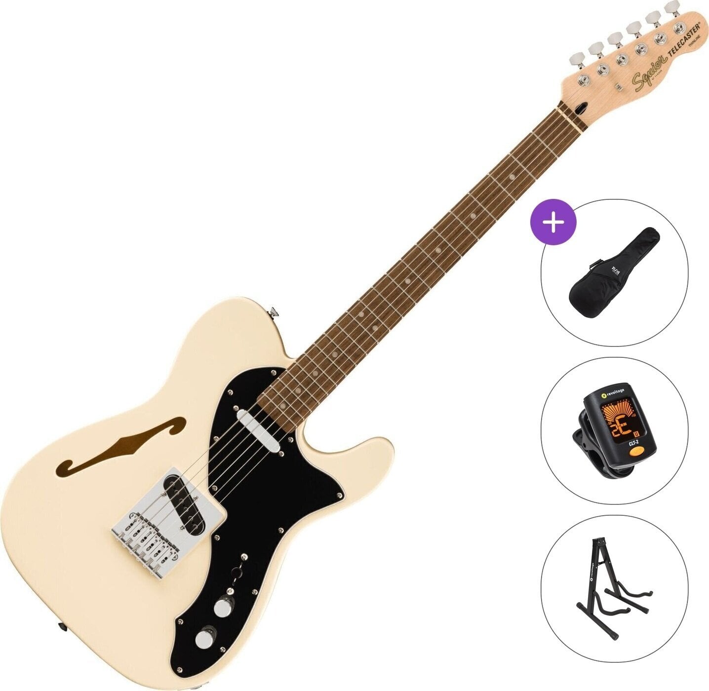 Chitarra Elettrica Fender Squier Affinity Series Telecaster Thinline LRL Basic SET Olympic White Chitarra Elettrica