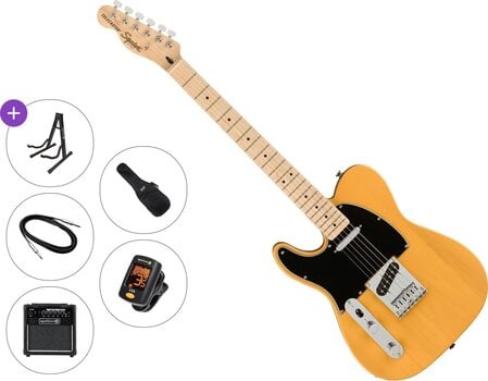 Elektrisk guitar Fender Squier Affinity Series Telecaster LH MN BPG Premium SET Butterscotch Blonde Elektrisk guitar - 1