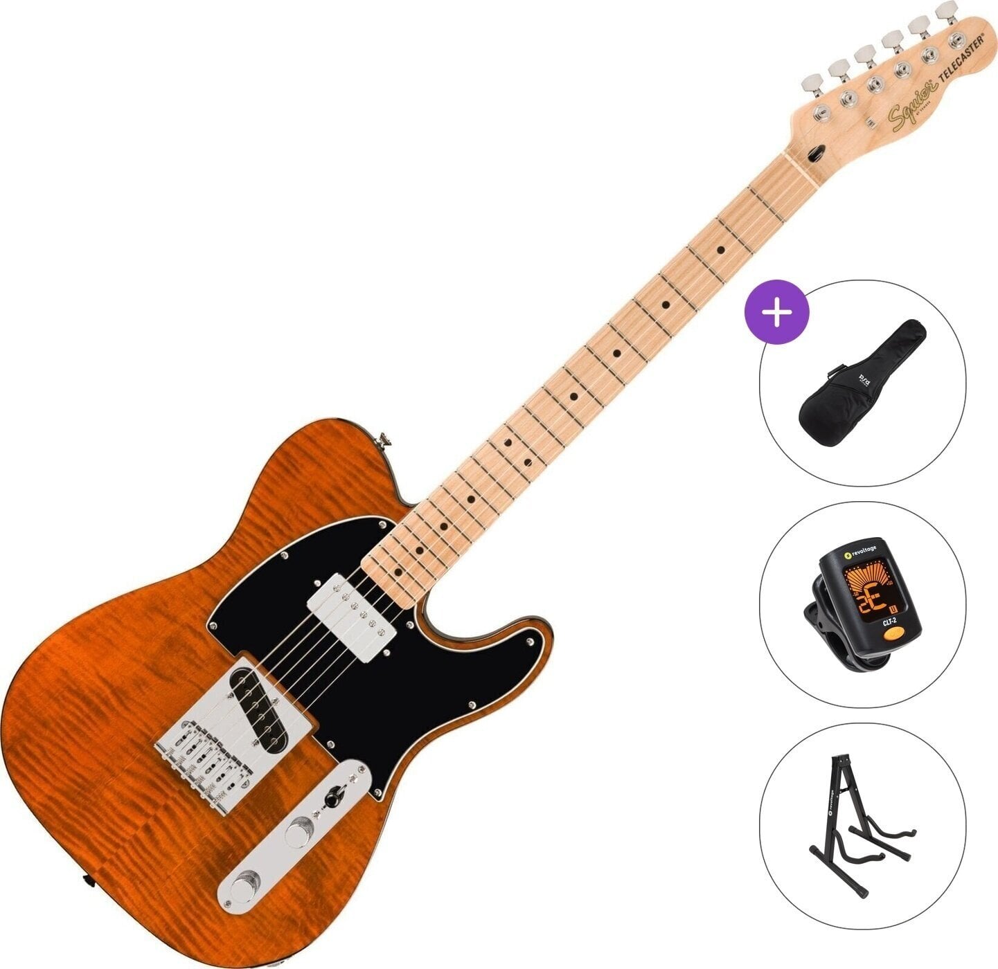 Chitarra Elettrica Fender Squier Affinity Series Telecaster FMT SH MN Basic SET Mocha Chitarra Elettrica