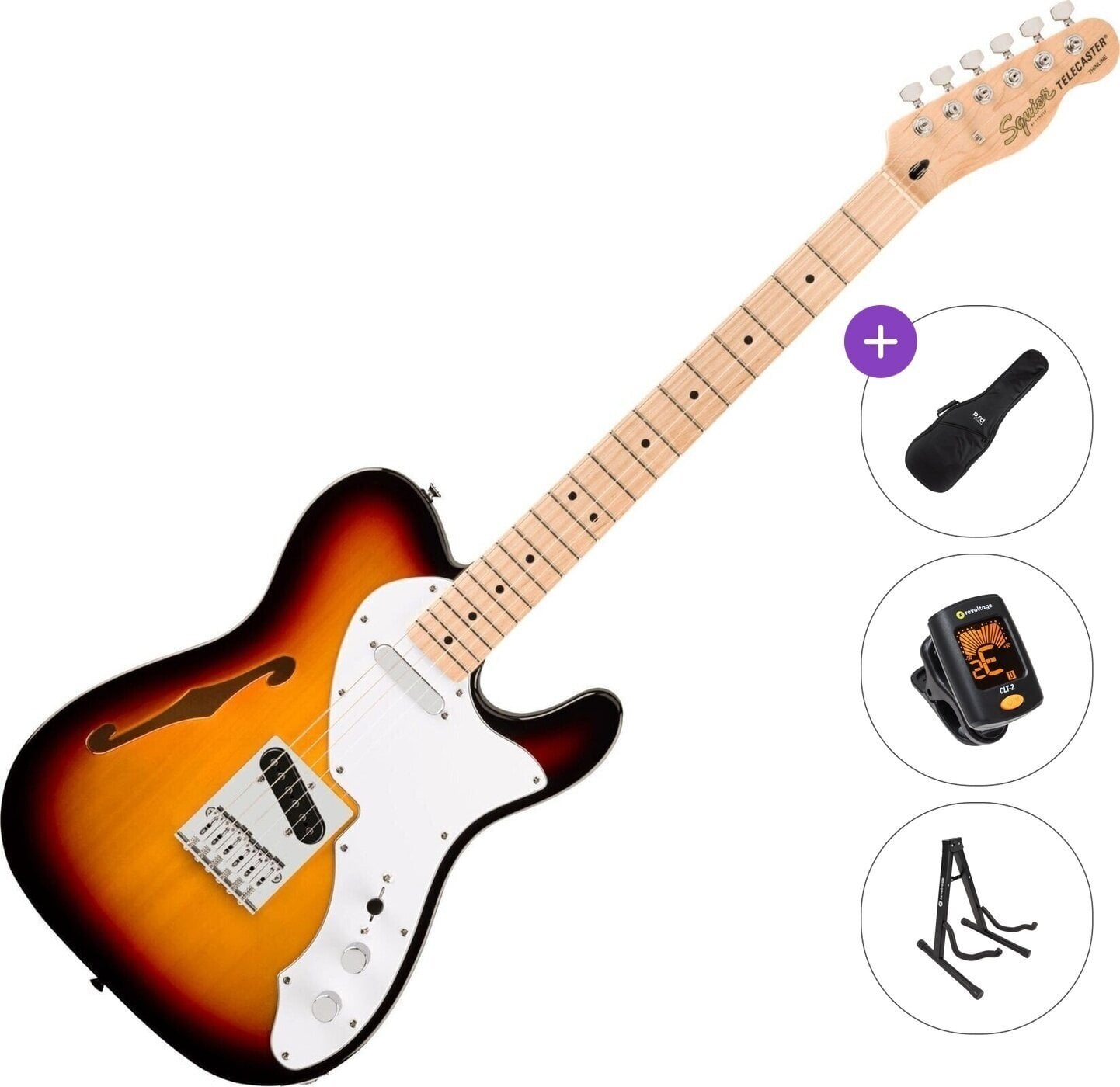 Chitarra Elettrica Fender Squier Affinity Series Telecaster Thinline MN Basic SET 3-Color Sunburst Chitarra Elettrica