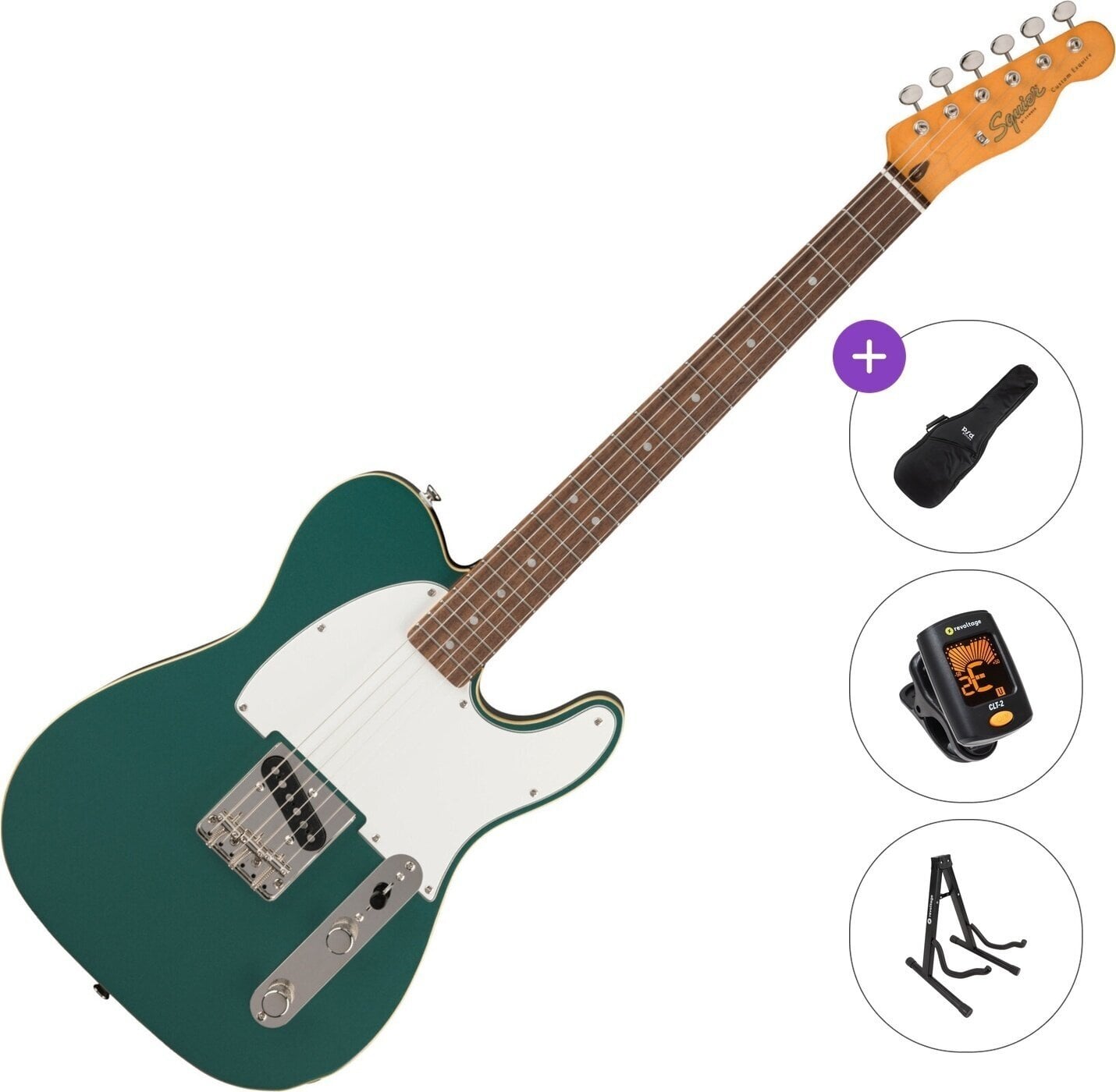 Chitarra Elettrica Fender Squier Classic Vibe Custom Esquire LRL Basic SET Sherwood Green Chitarra Elettrica