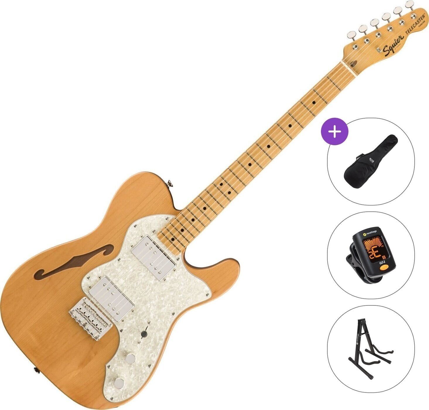 Chitarra Elettrica Fender Squier Classic Vibe '70s Telecaster Thinline Basic SET Natural Chitarra Elettrica
