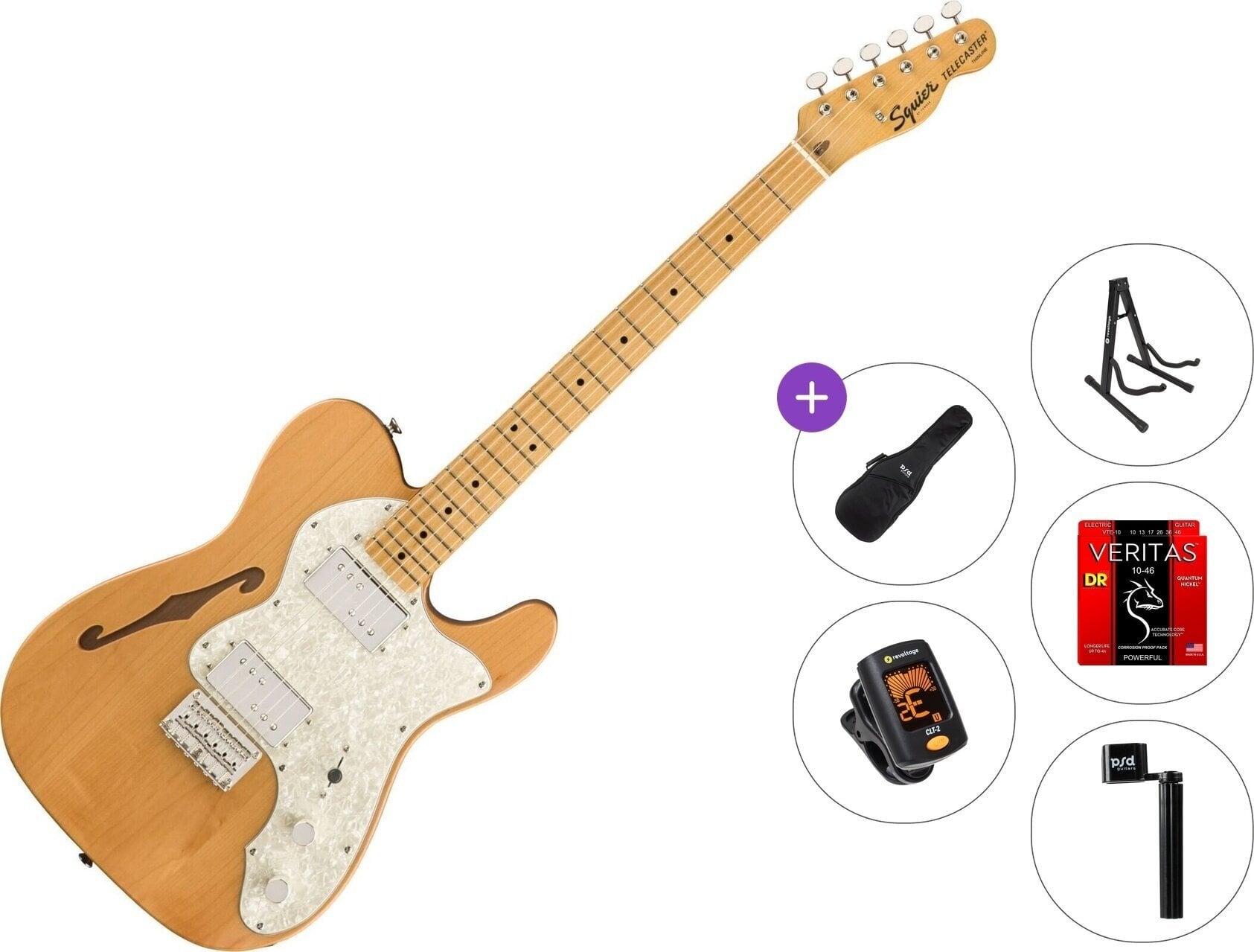 Chitarra Elettrica Fender Squier Classic Vibe '70s Telecaster Thinline Standard SET Natural Chitarra Elettrica