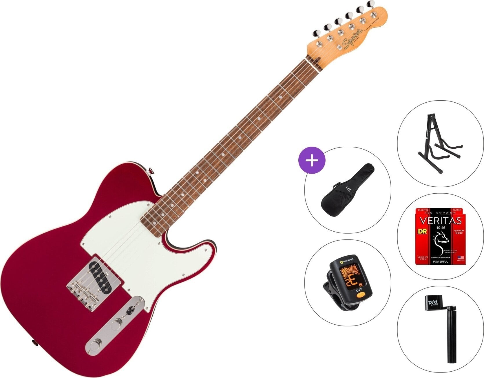 Guitarra electrica Fender Squier Classic Vibe Custom Esquire LRL Standard SET Candy Apple Red Guitarra electrica