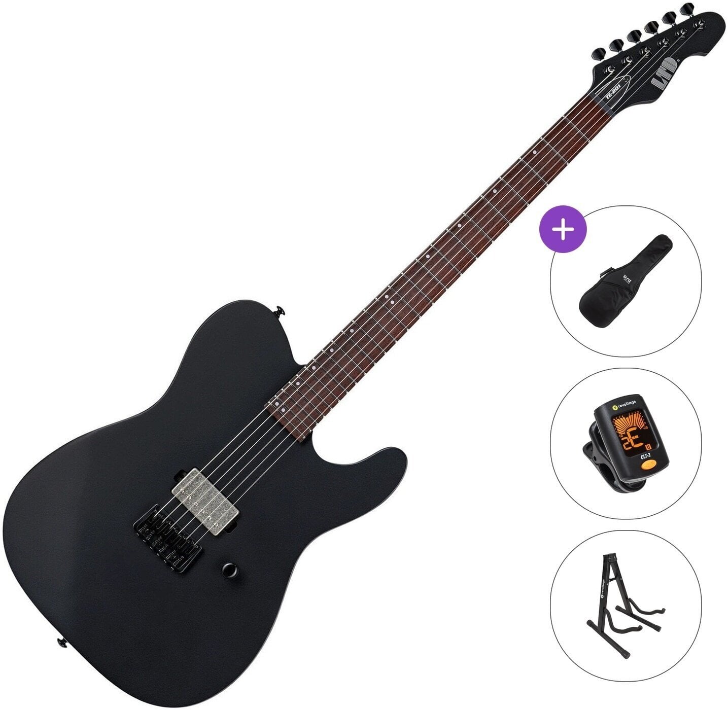 Guitarra electrica ESP LTD TE-201 Basic SET Black Satin Guitarra electrica