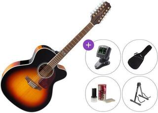 12 strunska elektroakustična kitara Takamine GJ72CE-12BSB SET Brown Sunburst 12 strunska elektroakustična kitara