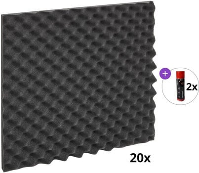 Absorbent foam panel Audiotec Pyramid Waves 50x50x2 Basic SET Absorbent foam panel - 1