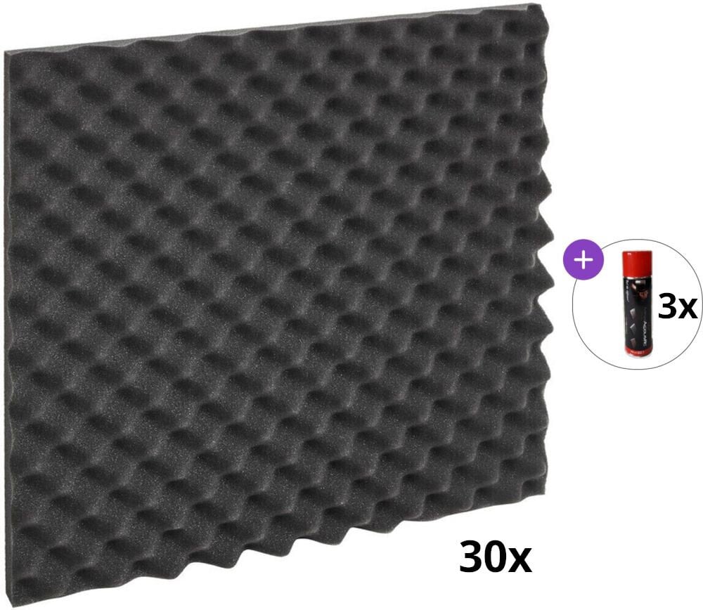 Absorbent foam panel Audiotec Pyramid Waves 50x50x2 Standard SET Absorbent foam panel