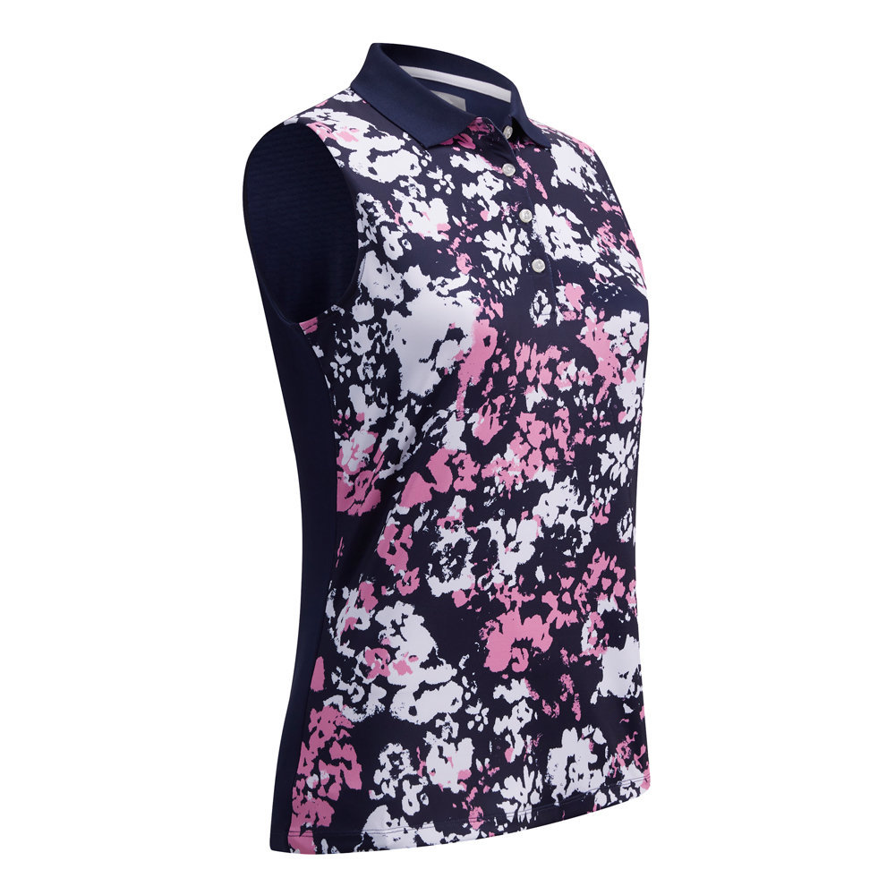 Риза за поло Callaway Floral Camo Printed Sleeveless Womens Polo Shirt Peacoat M