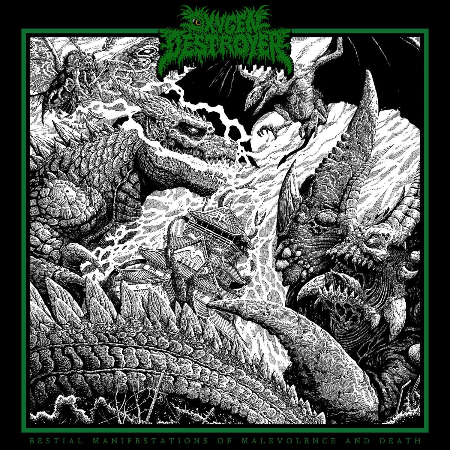 LP plošča Oxygen Destroyer - Bestial Manifestations Of Malevolence And Death (Blue Coloured) (LP)