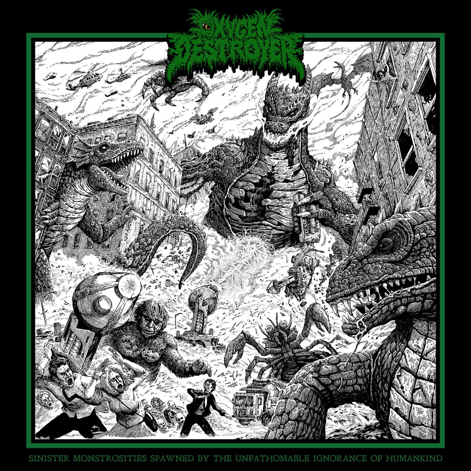 Vinila plate Oxygen Destroyer - Sinister Monstrosities Spawned By The Unfathomable Ignorance Of Humankind (Purple Coloured) (LP)