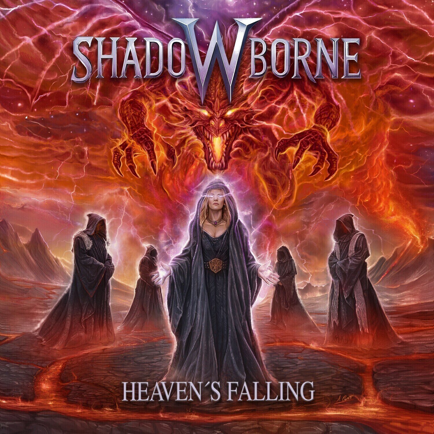 LP plošča Shadowborne - Heaven's Falling (Grey Marble Coloured) (LP)