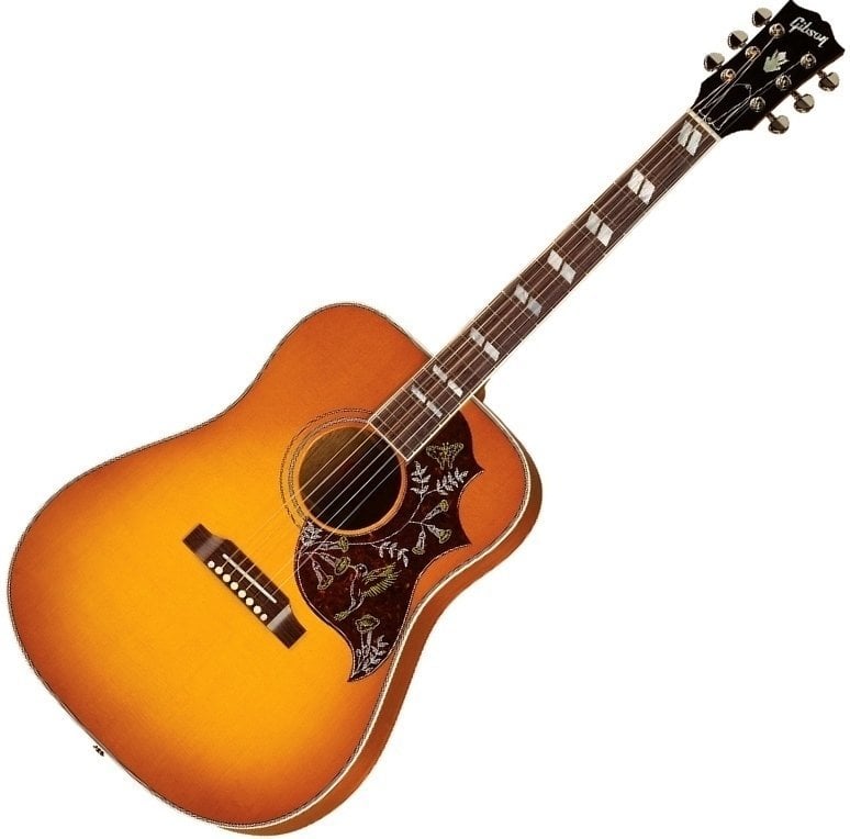 Guitare Dreadnought acoustique-électrique Gibson Hummingbird Red Spurce Heritage Cherry Sunburst