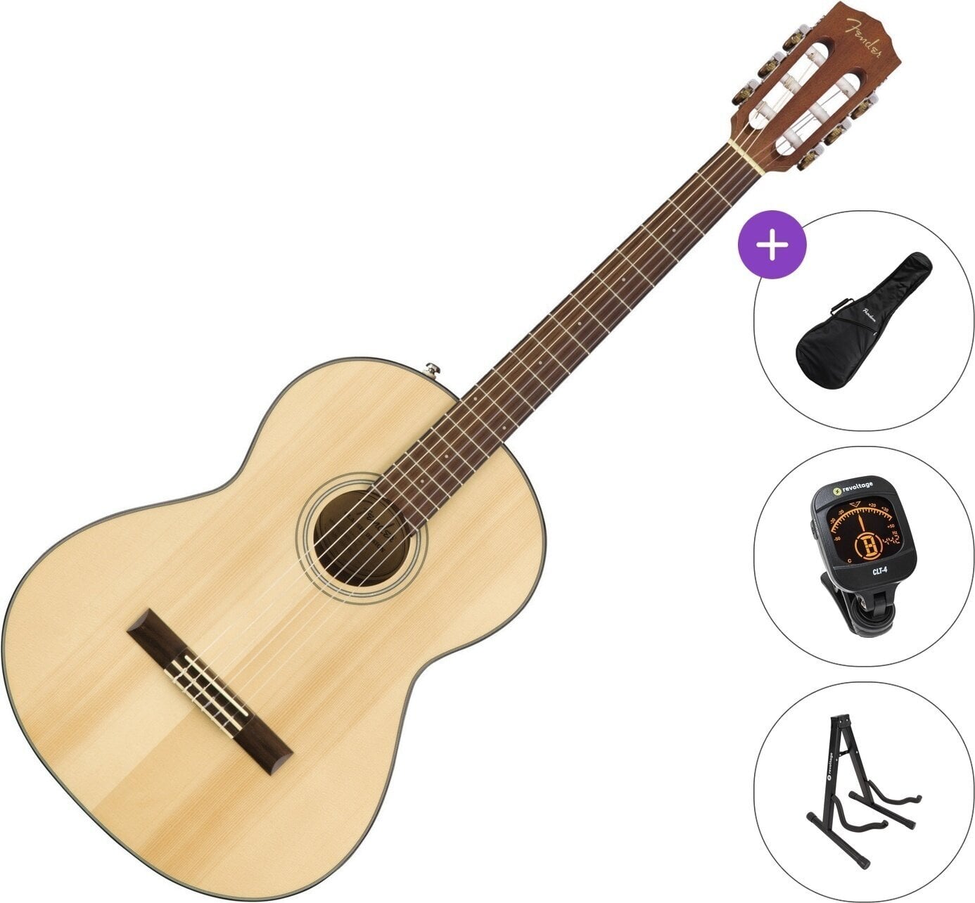 Classical guitar Fender CN-60S WN Standard SET 4/4 Natural Classical guitar
