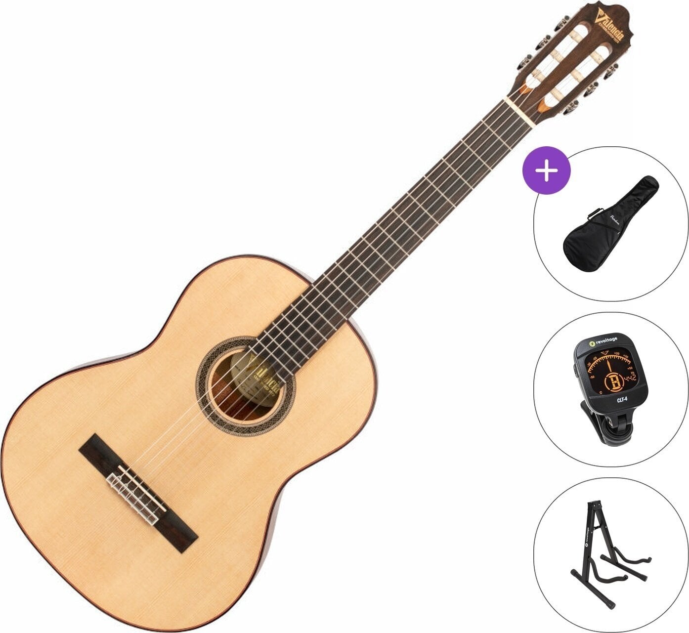 Guitarra clássica Valencia VC704 Standard SET 4/4 Natural Guitarra clássica