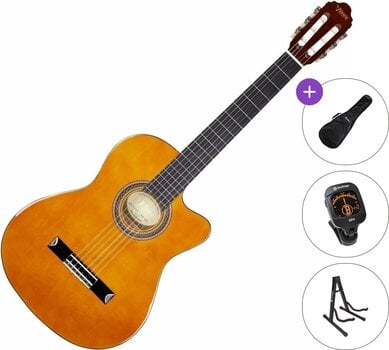 Klassieke gitaar Valencia VC104TC Thin Body Natural Standard SET 4/4 Natural Klassieke gitaar - 1