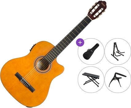 Guitarra clássica com pré-amplificador Valencia VC104CE Premium SET 4/4 Natural Guitarra clássica com pré-amplificador - 1