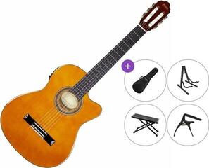 Classical Guitar with Preamp Valencia VC104TCE Premium SET 4/4 Natural Classical Guitar with Preamp