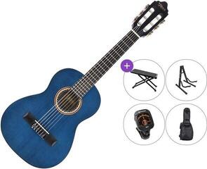 1/4 Κλασική Κιθάρα για Παιδί Valencia VC201 SET Transparent Blue 1/4 Κλασική Κιθάρα για Παιδί