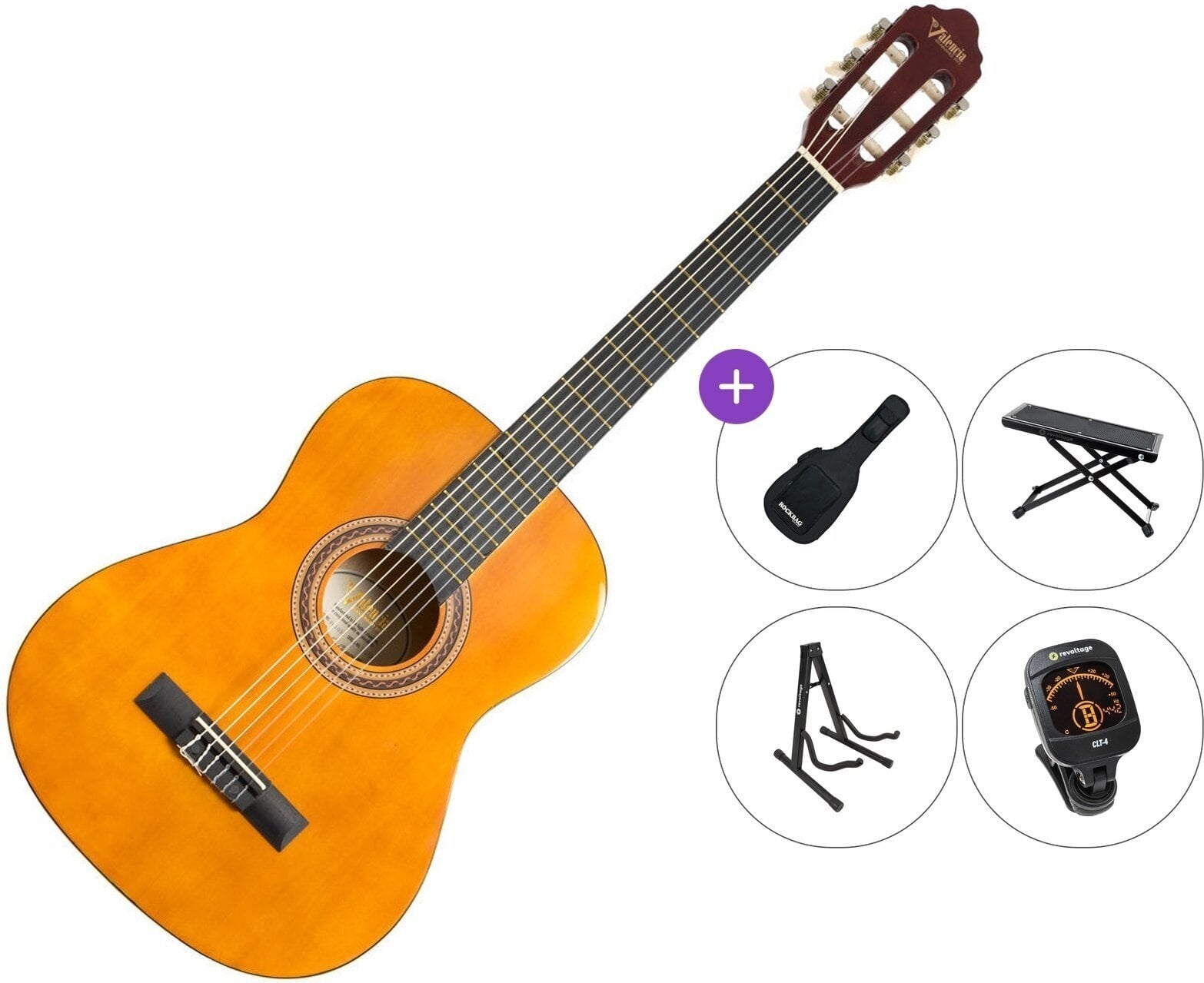 3/4 Konzertgitarre für Kinder Valencia VC103 Premium SET Natural 3/4 Konzertgitarre für Kinder