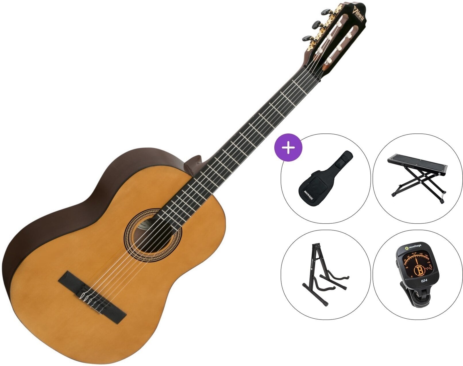 Guitarra clásica Valencia VC263 Premium SET Antique Natural Guitarra clásica