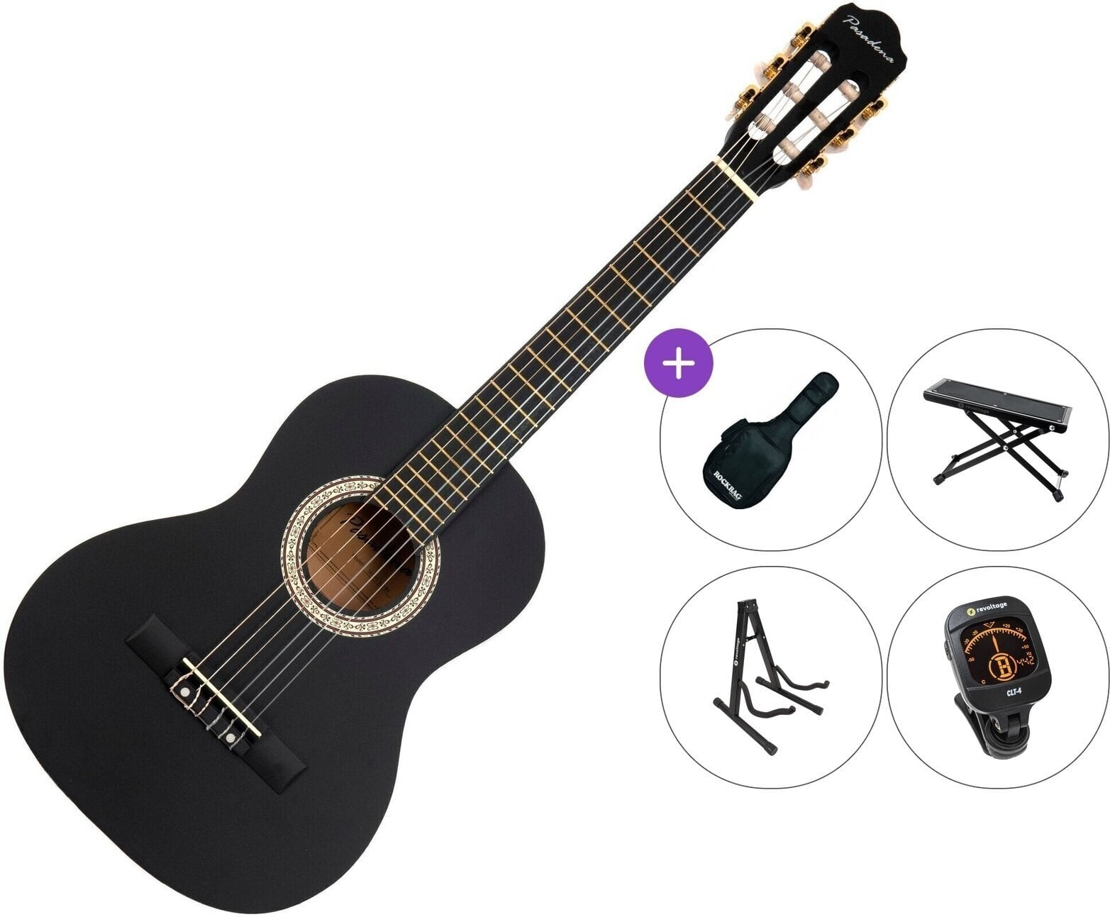 Classical guitar Pasadena SC041 1/2 BK Premium SET Black Classical guitar