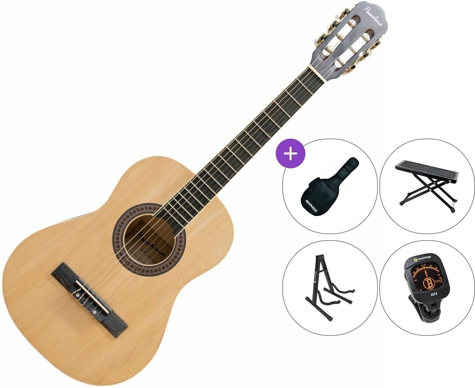 Semi-klassieke gitaar voor kinderen Pasadena SC041 1/2 NA Premium SET Natural Semi-klassieke gitaar voor kinderen